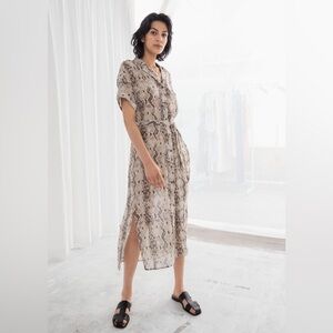 & OTHER STORIES SNAKE PRINT MIDI DRESS